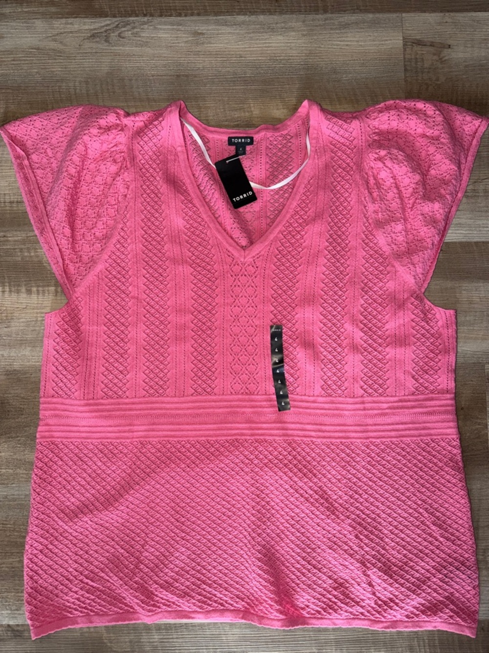 Torrid Everyday Soft Pullover V-neck Pointelle Sweater in Chateau Rose